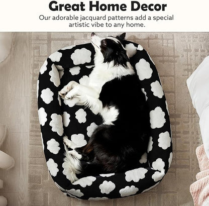 JOEJOY Small Dog Bed for Small Dogs, Rectangle Washable Orthopedic Dog Bed with Removable Zipper Cover, Cute Soft Calming Puppy Pet Bed with Jacquard Shaggy Plush & Non Skid Bottom