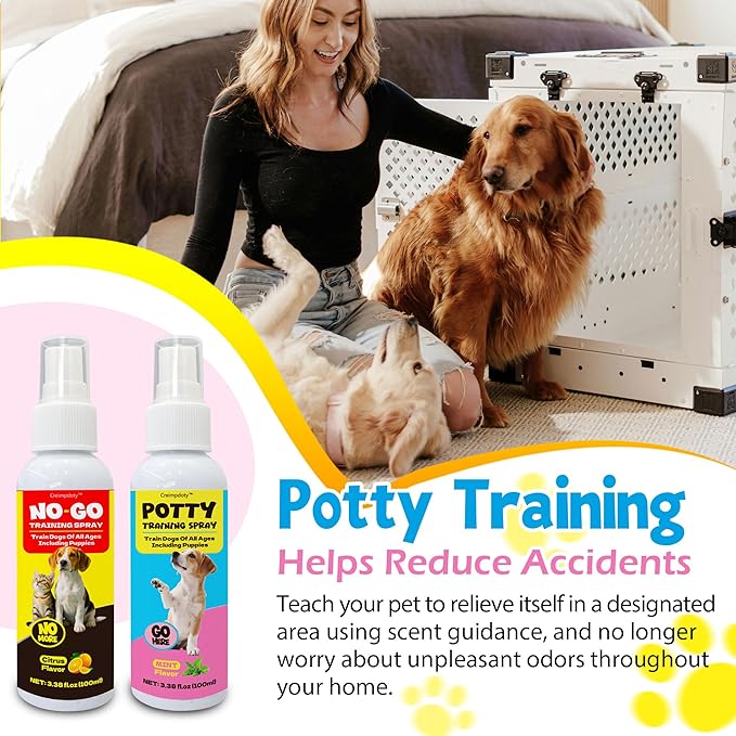 Dog Potty Training Spray Set, Indoor & Outdoor Potty Training for Dogs & Puppies, Stops Urination & Marking, Puppy Essentials, 3.38 fl.oz