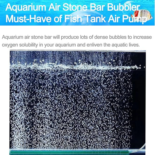 Aquarium Air Stones 14 Inch Air Stones for Aquariums Large with 5 Pcs Square Oxygen Diffuser Long Bubble Release Mineral Airstones for Fish Tank Pumps DWC Bucket Reservoir Pond