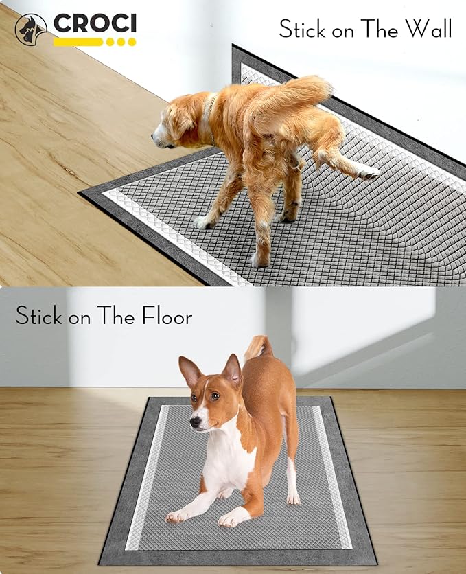 CROCI 28"x44" 4XL Activated Carbon Pee Pads for Dogs, Odor-Control Charcoal Dog Pads Absorbs Up to 12 Cups of Liquid, 6-Layer Thicker Leak-Proof & Quick Dry Dog Training Pads, Disposable (25 Counts)