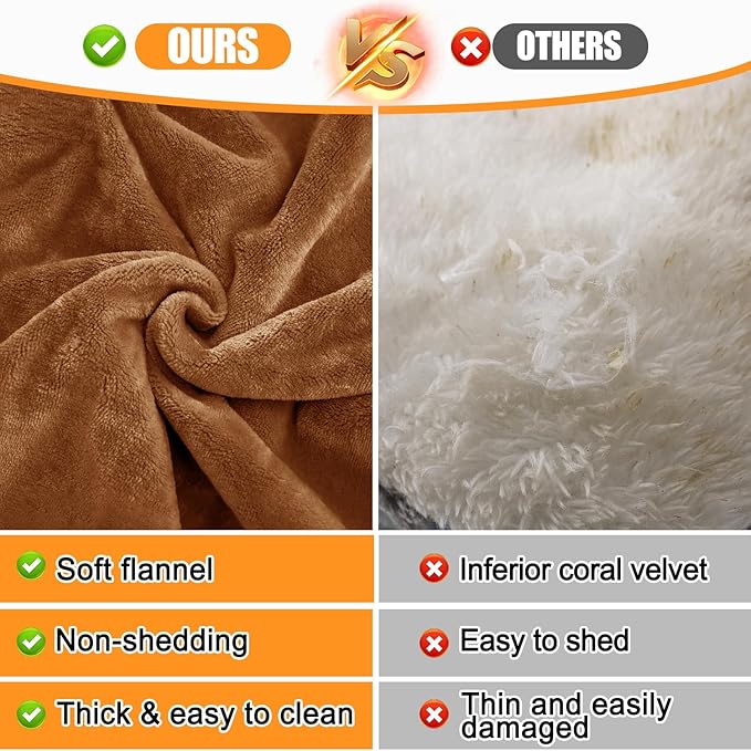 MEWTOGO 15.7 x 14In Rabbit Bed, Thickened Soft Bunny Bed, Cuddle Cushion Plush Mat with Cotton Lounger Pillows, Small Pet Flop Mat for Cage Sleeping Indoor Bunny Gifts, Brown