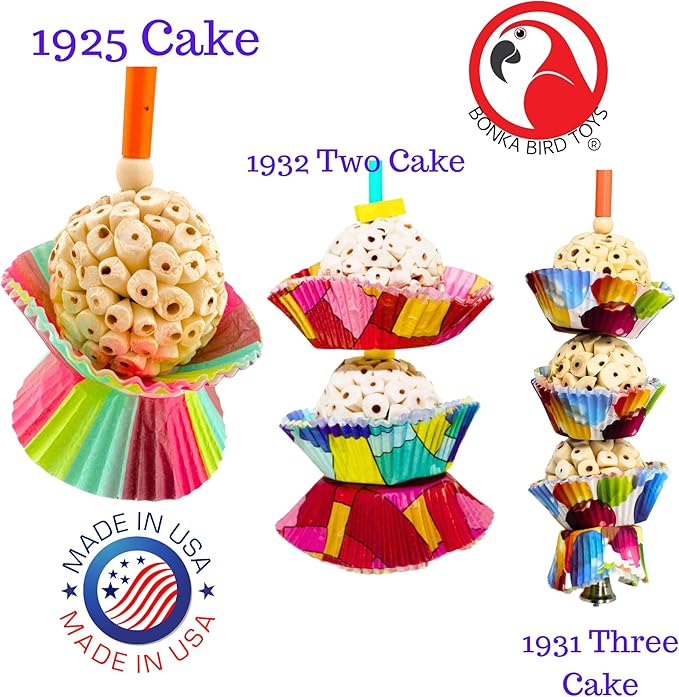 Bonka Bird Toys 1925 Cake Natural Sola Shred Forage Chew Treat Parrot Parrotlet Budgie Cockatiel Parakeets and Other Similar Birds