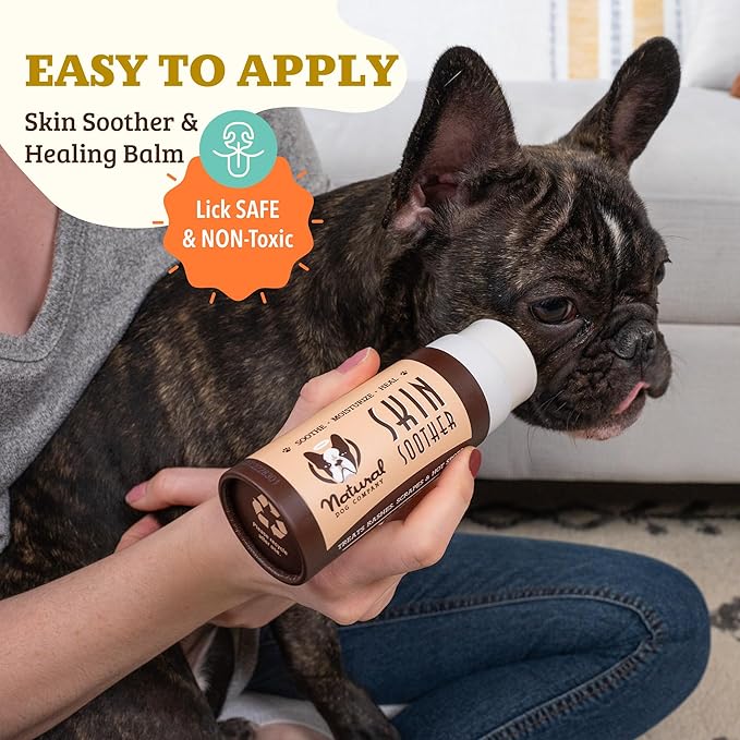 Natural Dog Company Skin Soother Balm 2 oz Stick – Dog Skin Balm with Coconut Oil, Cocoa Butter, Calendula & Vitamin E – Helps Soothe Hot Spots, Redness & Irritated Skin – Lick-Safe & Easy to Apply