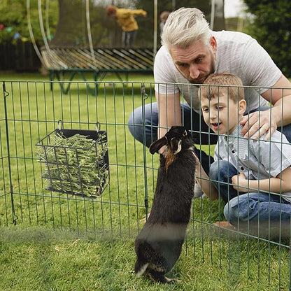 Rabbit Hay Feeder with Heavy-Duty Metal Frame Rabbit Hay Holder, Bunny Hay Feeder Guinea Pig Hay Holder,for Rabbits Guinea Pigs Bunny Chinchillas and Small Animals (Black)