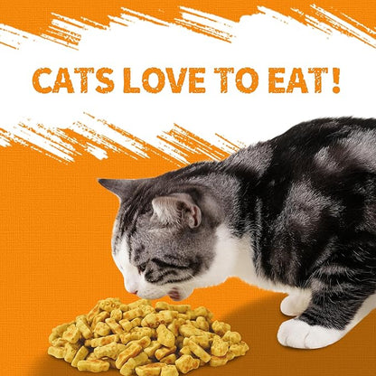Just Try 13.4 OZ Pumpkin Cat Treats Cat Constipation Relief Hairball Control Healthy Salmon Snacks Training Biscuits Treats for Digestive Support Low Calorie Kitten Snacks