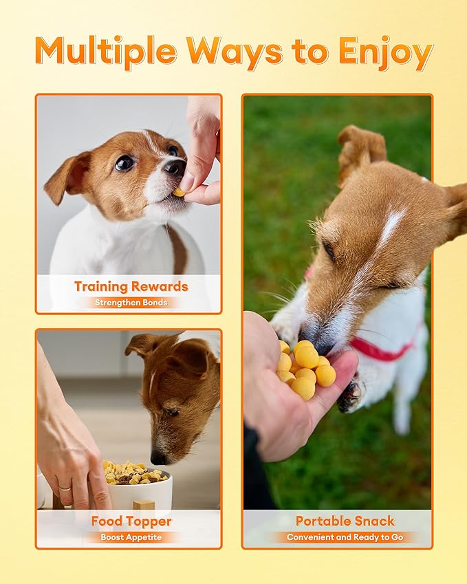 10.6oz Freeze Dried Quail Egg Yolk Cats & Dogs, Treats, Single Ingredient, Freeze-Dried Pet Food for Dogs, Cats, No Additives | Grain Free | Support for Skin and Coat Health