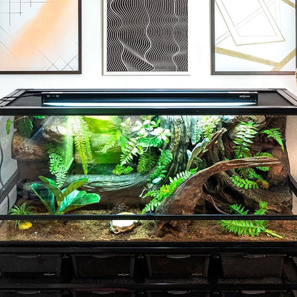 REPTI ZOO Switchable UVB Light for Reptiles, 39W T5 UVB Light Combo Kit for Tropical & Desert Reptile, 34" Terrarium Hood Lamp Fixture with UVB 10.0 Bulb for Bearded Dragon Snake Gecko Lizard Tortoise