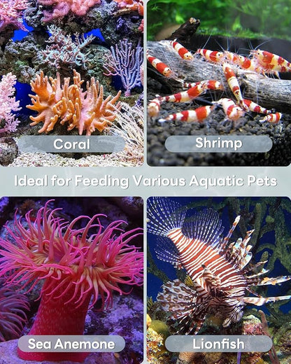 Pawfly Aquarium Coral Feeder - Long Pipette for Coral Food Feeding Tube - Manual Excreta Cleaner - Acrylic Syringe for Reef Marine Fish & Shrimp