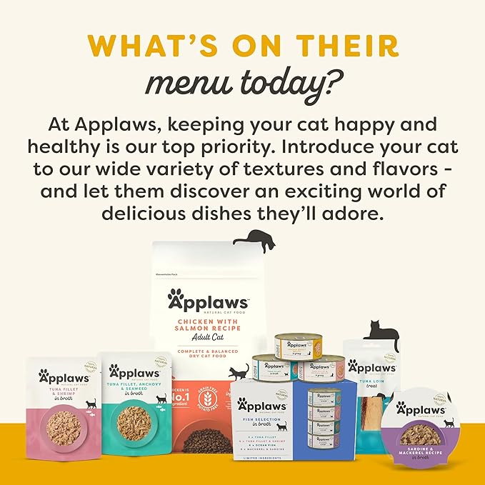 Applaws Natural Wet Canned Cat Food, Limited and Natural Ingredients, High Protein with No Artificial Additives, Chicken Breast & Tuna Fillet in Broth (24 x 5.5oz Cans)