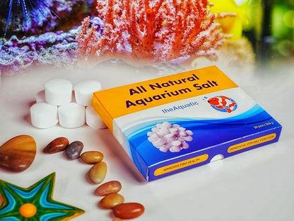 Premium Aquarium Salt, Aquarium Salt Freshwater Tablets for Aquarium Water Treatments Essential Supplies (20 Tablets)