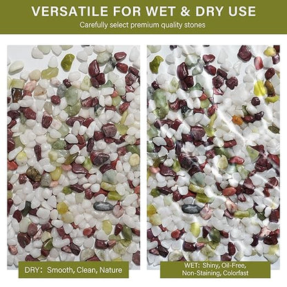 NUPICK 12 lbs Pebbles for Indoor Plants, 3/8 Inch Pea Gravel for Fish Tank, Polished Decorative Rocks for Succulent, Natural River Stones for Vases, Cactus, Landscaping, Bird Bath, Colorful Mixed