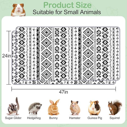 2 Pack Guinea Pig Bedding, Washable Guinea Pig Cage Liner Reusable Guinea Pigs Mat Waterproof Guinea Piggy Bedding for Cage, Super Absorbant Pee Pads for Small Animals Hamster Rabbit Squirrel