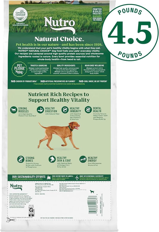 Nutro Natural Choice Adult Dry Dog Food, Beef and Brown Rice Recipe, 4.5 lbs