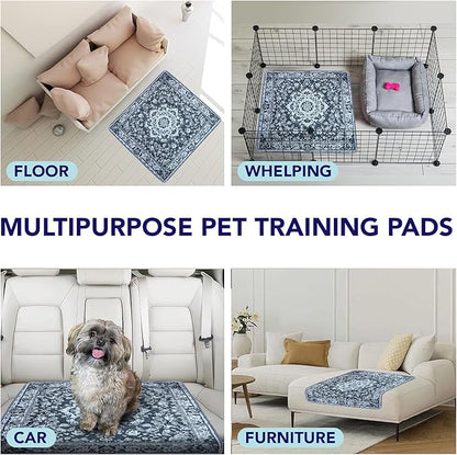 Washable Pee Pads for Dogs - Super Absorbent Reusable Puppy Training Pads - 100% Waterproof, Leak-Proof & Non-Slip Whelping Pads for Pet Housebreaking