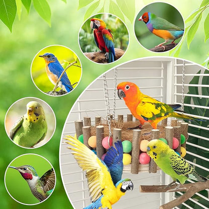 Bird Hammock, Bird Nest House, Hanging Hammock Snuggle Hut with Natural Coconut Fiber Bedding for Budgies, Parakeets, Cockatiels, Lovebirds, Conures, Quakers