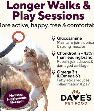 Dave's Pet Food Glucosamine Chondroitin for Dogs, Hip and Joint Support, Gluten-Free, Wet Senior Dog Food, 13.2 oz (Case of 12)