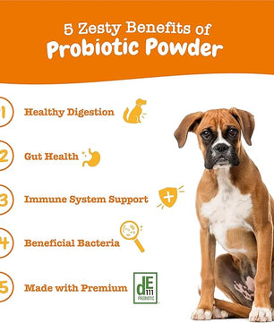 Zesty Paws Powder Probiotics for Dogs - Meal Topper for Digestive, Immune System Support - Premium DE111 Dog Probiotics for Digestive Health - Inulin Fiber & Yeast Extract - Pumpkin Flavor - 30 Ct