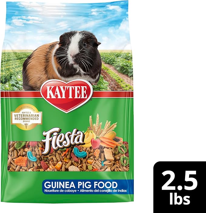 Kaytee Fiesta Guinea Pig Food, Nutritious and Fun Blend, Supports Dental Health and Digestion, 2.5 pounds