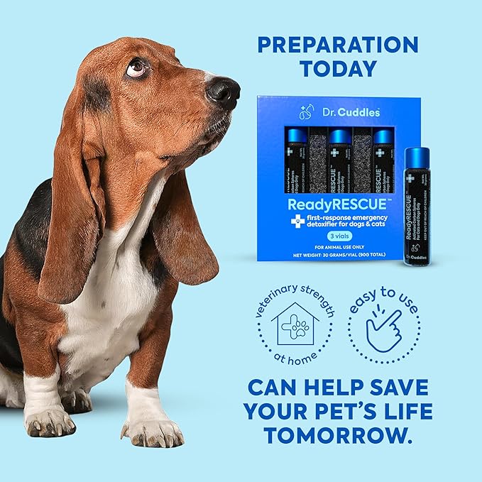 ReadyRESCUE - Dog First Aid Kit Essential - Activated Charcoal Detox for Dogs, Cats, Pets - Animal First Aid Kit - Dog Medical Emergency Kit - Dog Travel Essentials - 30g (3 Vials of 30g)