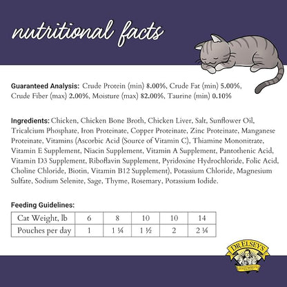 Dr. Elsey's Clean Protein Chicken Home Style Recipe All-Meat Pouch (Pack of 12)