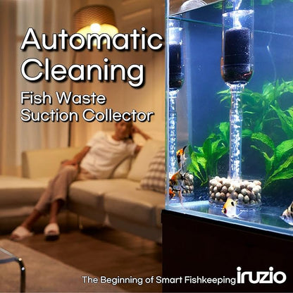 Aquarium Cleaner 2in1 - Small (Water Depth 7–10.6 in) | Substrate Surface Debris Vacuum | Air-Lift Suction | Near-Zero Water Loss | Quiet 45–50 dB