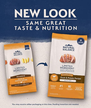 Natural Balance Limited Ingredient Adult Grain-Free Dry Dog Food, Reserve Duck & Potato Recipe, 4 Pound (Pack of 1)