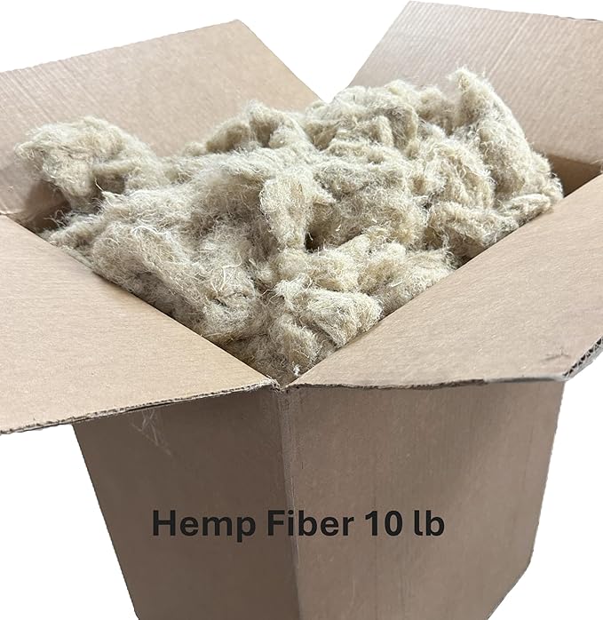 Hemp Nesting Fiber - 10 lb Chicken Nest Box Pad Hemp Fiber Fill - Absorbent DUST Free- Egg Laying Chickens coop, Horse stall, Rabbit, Reptile, Hamster, Cage Fibre, FiberFill Washable - Grown in USA