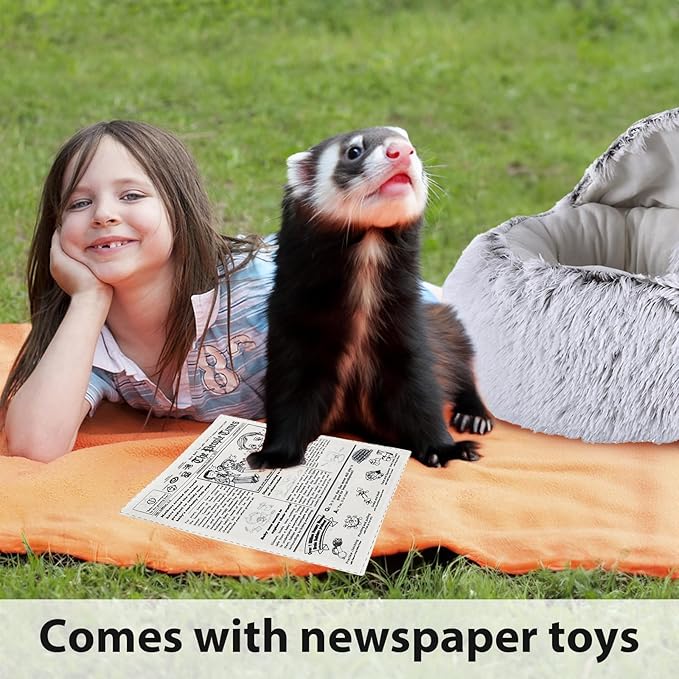 Ferret Bed Cave and Hideouts | Hammock for Cage | Hideaway Bed Accessories | Small Pet Cushion Long Plush Soft Washable for Ferret & Small Animals