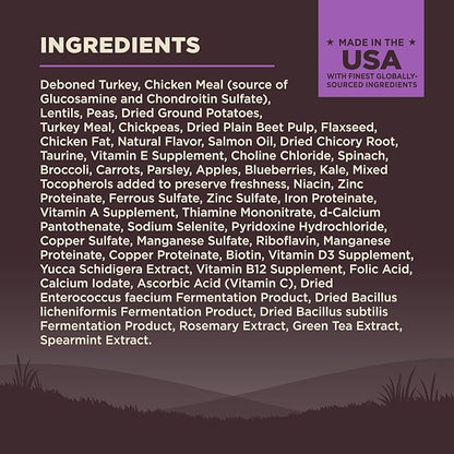 Wellness CORE Grain-Free Senior Dry Dog Food, Made in USA with Natural Ingredients, No Meat by-Product, Fillers, Artificial Flavors, or Preservatives (4-Pound Bag, Turkey)