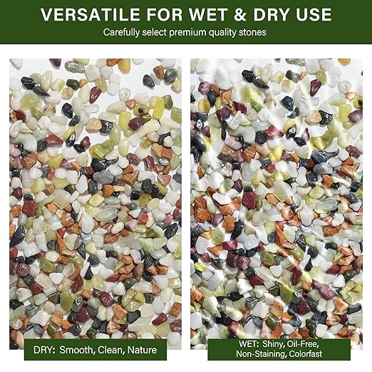 NUPICK 6 lbs Pebbles for Indoor Plants, 3/8 Inch Pea Gravel for Fish Tank, Polished Decorative Rocks for Succulent, Natural River Stones for Vases, Cactus, Landscaping, Bird Bath, Aquarium, Colorful