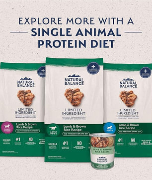 Natural Balance Limited Ingredient Adult Dry Dog Food with Healthy Grains, Lamb & Brown Rice Recipe, 12 Pound (Pack of 1)