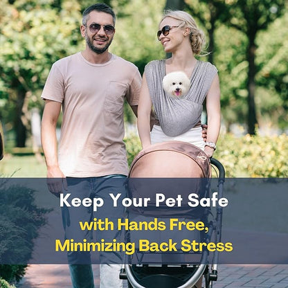 Dog Carriers for Small Dogs, Front Facing Small Dog Carrier, Hands Free Pet Carrier, Size Adjustable Cat Carriers, Reducing Back Pain, Safe Soft Cotton Cat Sling (Regular, Heather Gray)
