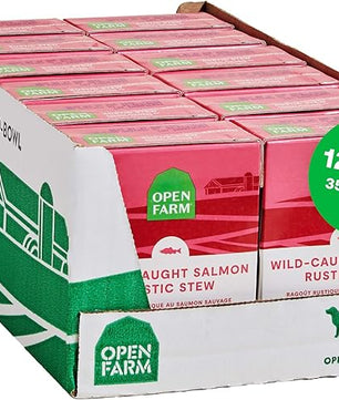 Open Farm Rustic Stews Wet Dog Food, Grain-Free, Complete & Balanced with Human-Grade Ingredients, Humanely-Raised Meat & Bone Broth, Wild-Caught Salmon Recipe, 12.5oz Packs (Case of 12)
