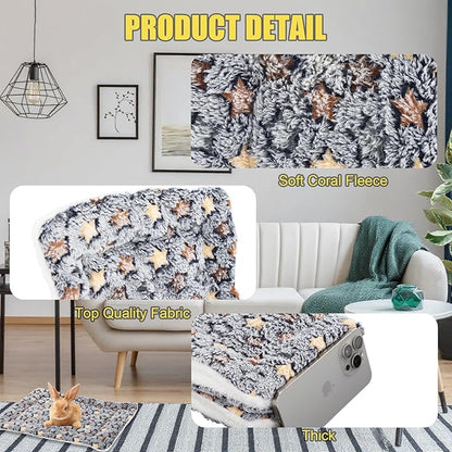 Guinea Pig Bed, 2 Pcs Double-Layer Coral Fleece Guinea Pig Beds and Bunny Beds, Soft and Skin-Friendly, Suitable for Small Animals Such as Rabbits and Hamsters(12.6 * 9.8Inch)