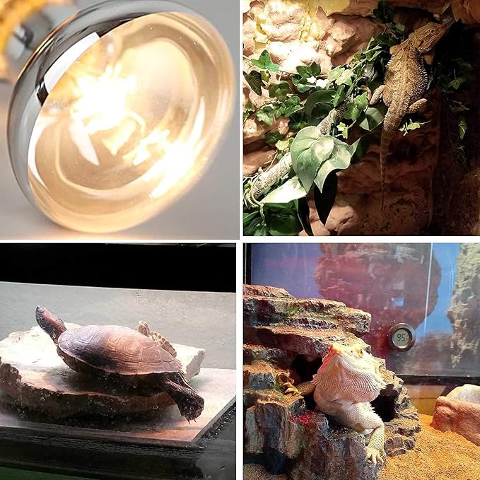 MIXJOY 160W Reptile Heat Lamp Bulb, Full Spectrum UVA UVB Reptile Light Bulb, UVB Light for Reptiles and Amphibians Use