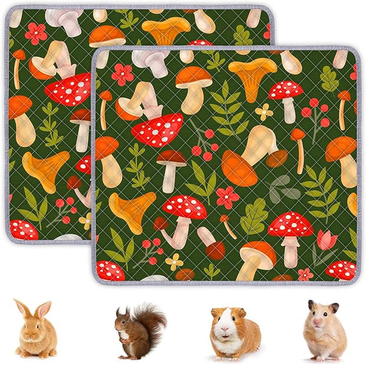 2 Pack Guinea Pig Bedding, Washable Guinea Pig Cage Liner Reusable Guinea Pig Mat Waterproof Guinea Pig Bedding for Cage, Super Absorbant Guinea Pig Pee Pads for Small Animals Hamster Rabbit Squirrel
