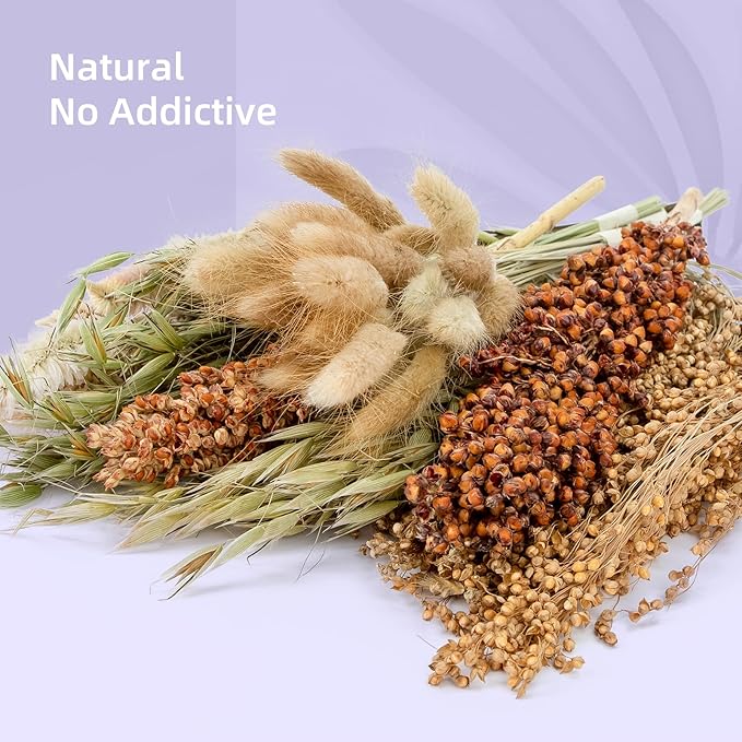 Niteangel Natural Flower & Herb Bedding Habitat Decor - for Hamsters Gerbils Mice Lemming Degus or Other Small Pets (Harvest Wind - Natural Poem Version)