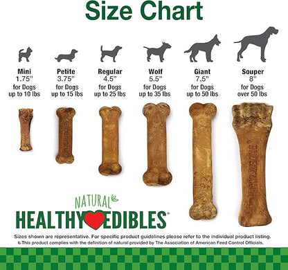 Nylabone Healthy Edibles Natural Dog Chews Long Lasting Chew Treats for Dogs, Roast Beef Flavor, X-Small/Petite (2 Count)