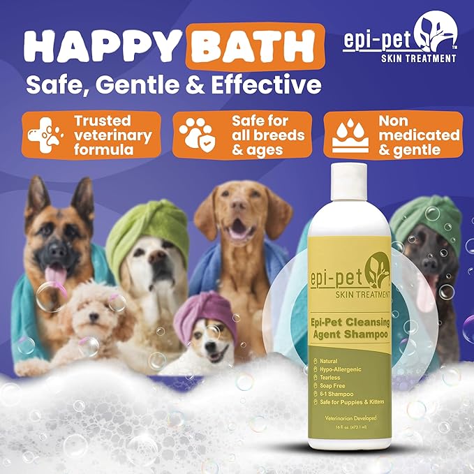 Puppy Safe 6in1 Pet Shampoo, Shampoo for Dogs with Deshedding Coat, Dry Itchy Skin, Hypoallergenic and Sensitive Skin, Scented Vanilla and Lavender (16 Fl oz (Pack of 2), 16 Fl oz)