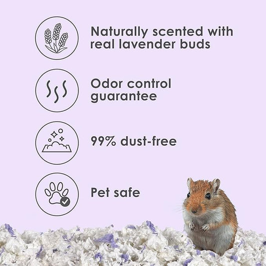 Kaytee Clean & Cozy Lavender Bedding for Pet Guinea Pigs, Rabbits, Hamsters, Gerbils, and Chinchillas, 100 Liters
