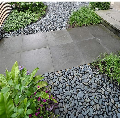 45 LB Mexican Beach Pebbles - 1-2 Inch Decorative River Rocks for Landscaping, Garden Paving, Plant Rocks, Crafting, Walkways, Backyard, Grey Natural Unpolished Bulk Stones