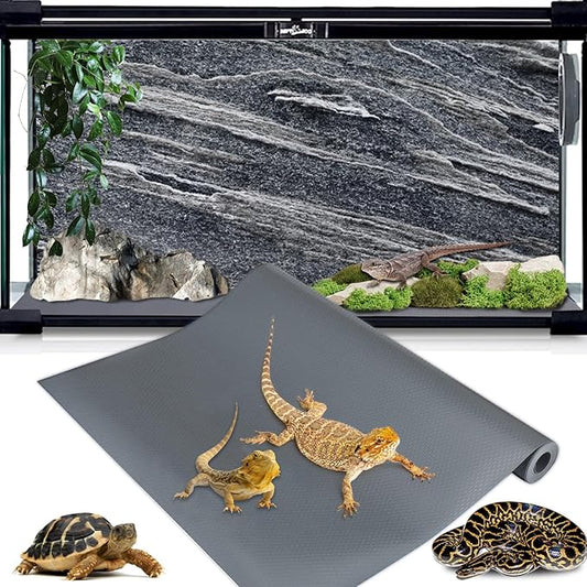 Bearded Dragon Tank Accessories, 120 Gallon Reptile Terrarium Liner Mat, 96" X 24" Reptile Flooring Substrate for 4x2x2 Reptile Enclosure, Reptile Bedding Carpet for Gecko,Lizard,Snake,Tortoise, Grey