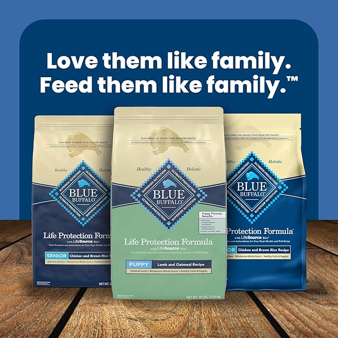 Blue Buffalo Life Protection Formula Puppy Dry Dog Food with DHA and ARA, Made with Natural Ingredients, Lamb & Oatmeal Recipe, 34-lb Bag