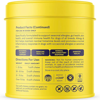 Finn Allergy & Itch for Dogs | Daily Support for Itchy Skin, Immune Health & Seasonal Allergies from Colostrum, Bee Propolis + Probiotics | 90 Soft Chews