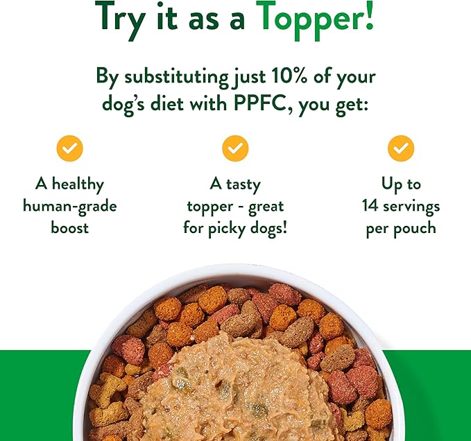 Portland Pet Food Company Grandma Ada's Turkey & Yams Fresh Dog Food Pouches - Human-Grade, Grain-Free Wet Meal Topper Mixer & Meals - Small & Large Breed Puppy & Senior Dogs - USA Made - 5 Pack