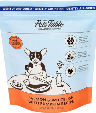 The Pets Table Salmon & Whitefish with Pumpkin Grain Free Air Dried Dog Food, 3 lb / 48 oz Bag