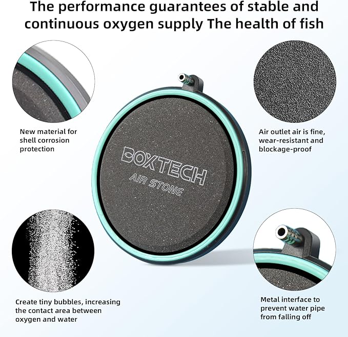 UPETTOOLS Aquarium Air Stone 2.0 Inch Nano Oxygen Diffuser Disc for Ultra-Fine Bubbles, Super Quiet Aeration for Small Fish Tanks, Nano Aquariums & Hydroponic Systems