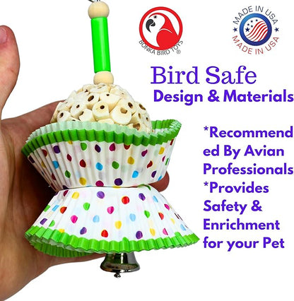 Bonka Bird Toys 1925 Cake Natural Sola Shred Forage Chew Treat Parrot Parrotlet Budgie Cockatiel Parakeets and Other Similar Birds