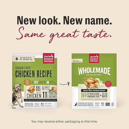 The Honest Kitchen Human Grade Wholemade™ Dehydrated Grain Free Chicken Dog Food - Complete & Balanced Meal or Topper - 4 lb Box