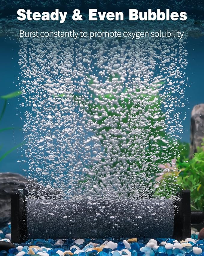 Pawfly Aquarium Air Stone for Air Pump 5 Inch Fish Tank Air Stone Bubbler Cylindrical Bubble Release Tool Oxygen Diffuser for Fish Tanks Buckets Small Ponds and DWC Systems, 2 Pack